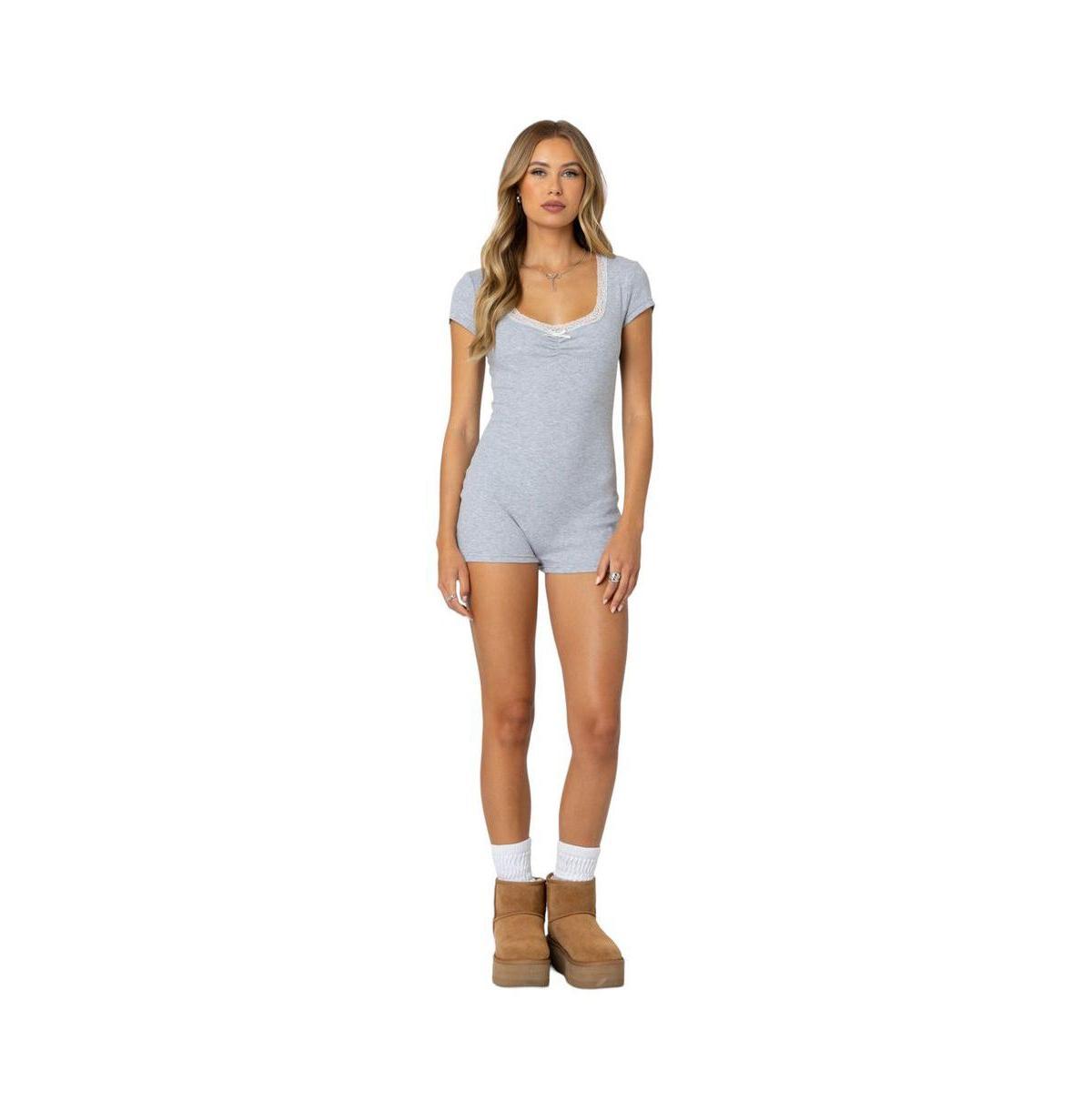 Edikted Womens Lincoln Ribbed Romper Product Image