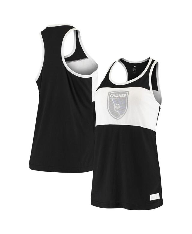 Womens adidas Black San Jose Earthquakes Finished Tank Top Product Image