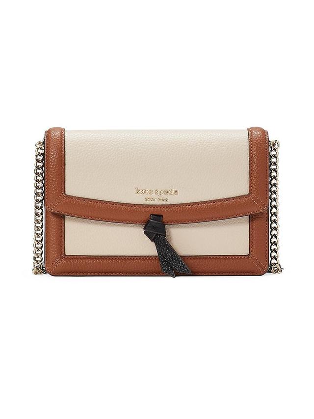 kate spade new york knott colorblock pebble leather crossbody bag Product Image