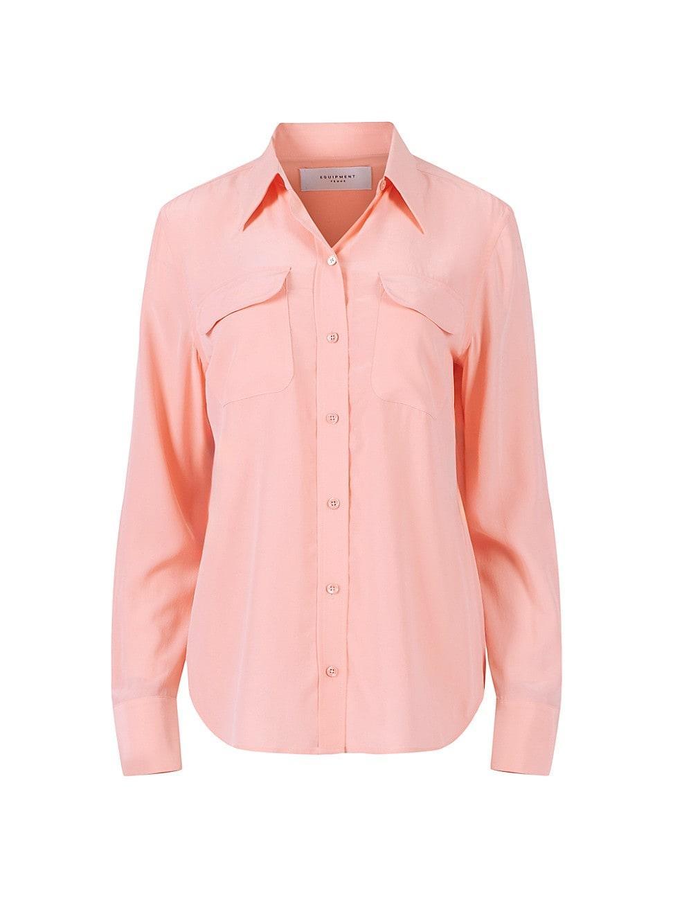 Womens Signature Slim Silk Shirt Product Image