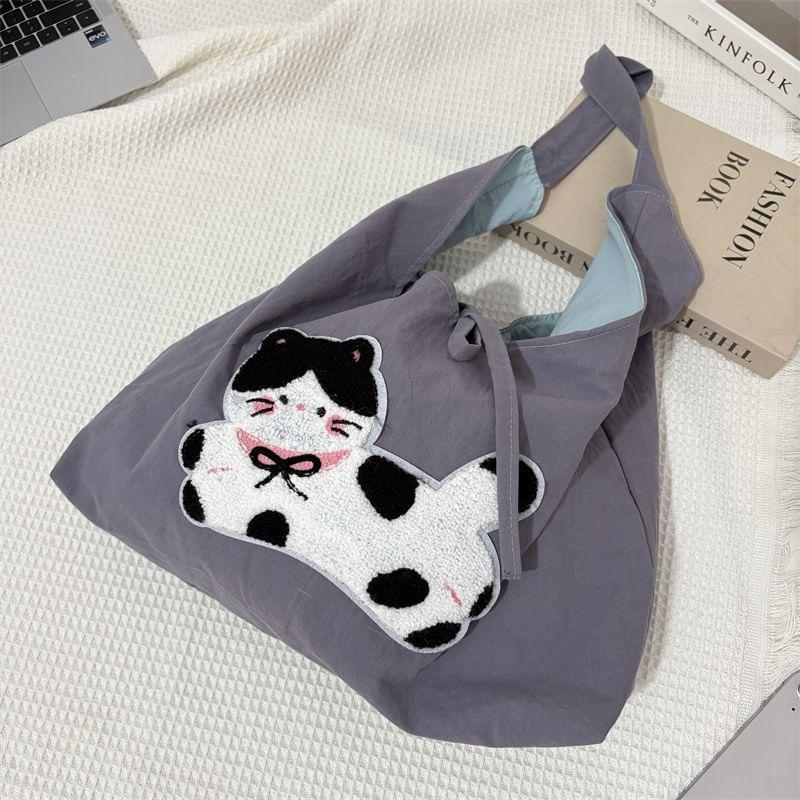 Cartoon Applique Bow Tote Bag Product Image