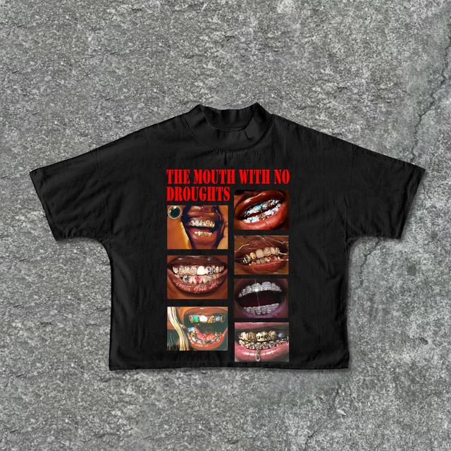 The Mouth With No Droughts Print Cropped T-Shirts Product Image