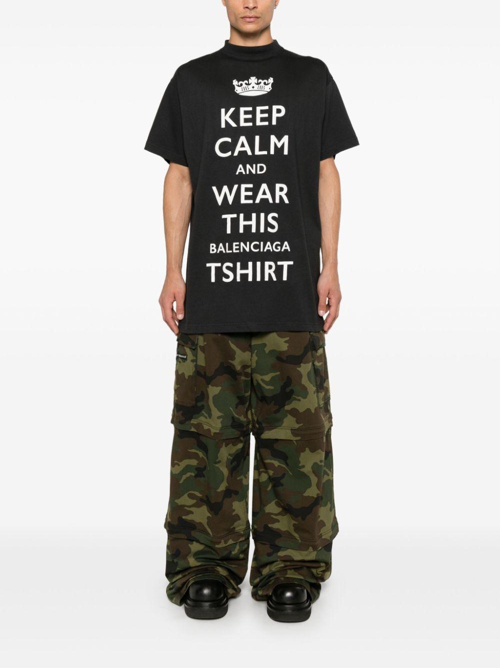 BALENCIAGA Keep Calm T-shirt In Black Product Image