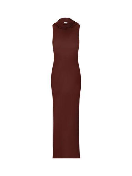 Women's Viscose Hooded Dress In Bordeaux Product Image