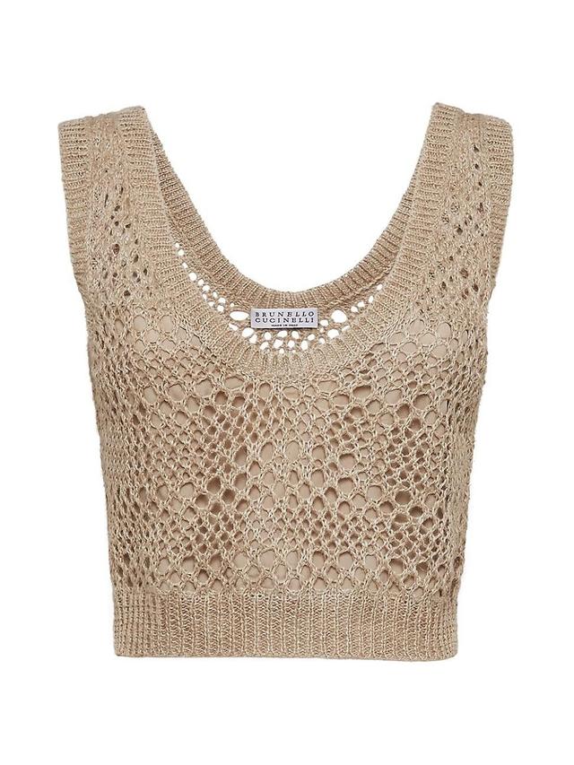 Womens Linen and Silk Net Knit Top Product Image