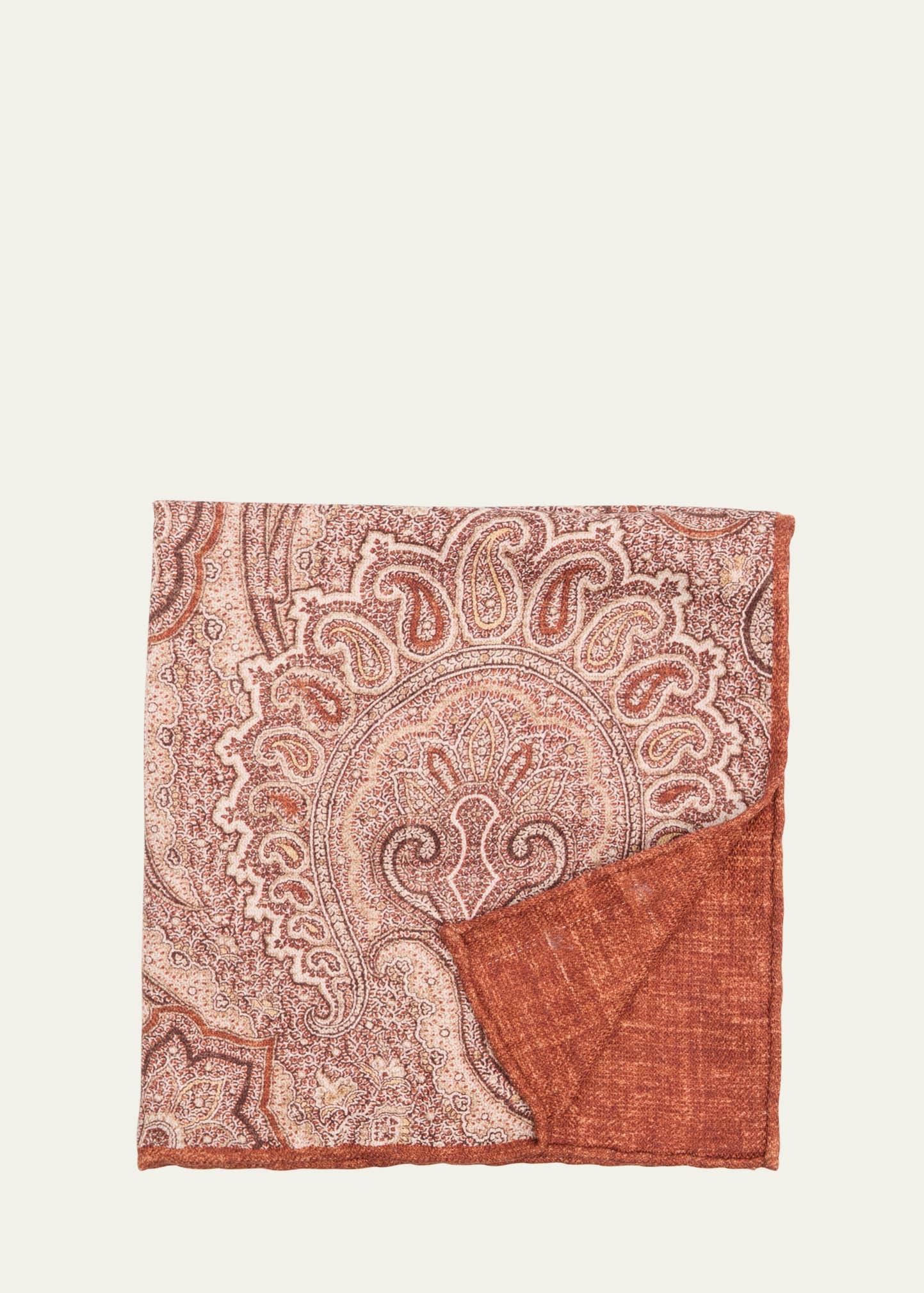 Mens Silk Paisley-Print Pocket Square Product Image