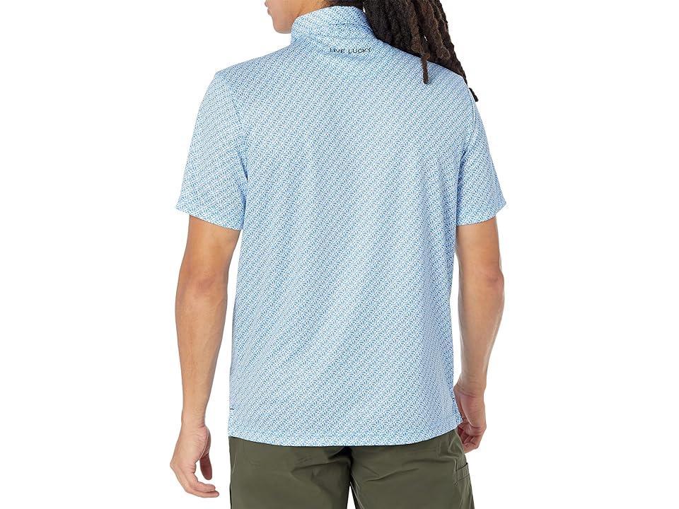 Black Clover Twisted Polo (Azure/White) Men's Clothing Product Image