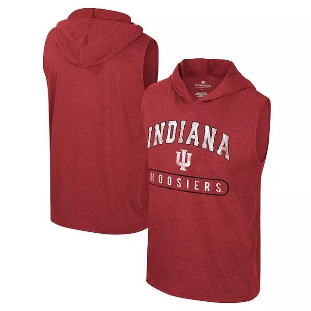 Mens Colosseum Crimson Indiana Hoosiers Varsity Sleeveless Hoodie Tank Top Product Image