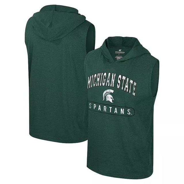 Mens Colosseum Michigan State Spartans Varsity Sleeveless Hoodie Tank Top Product Image