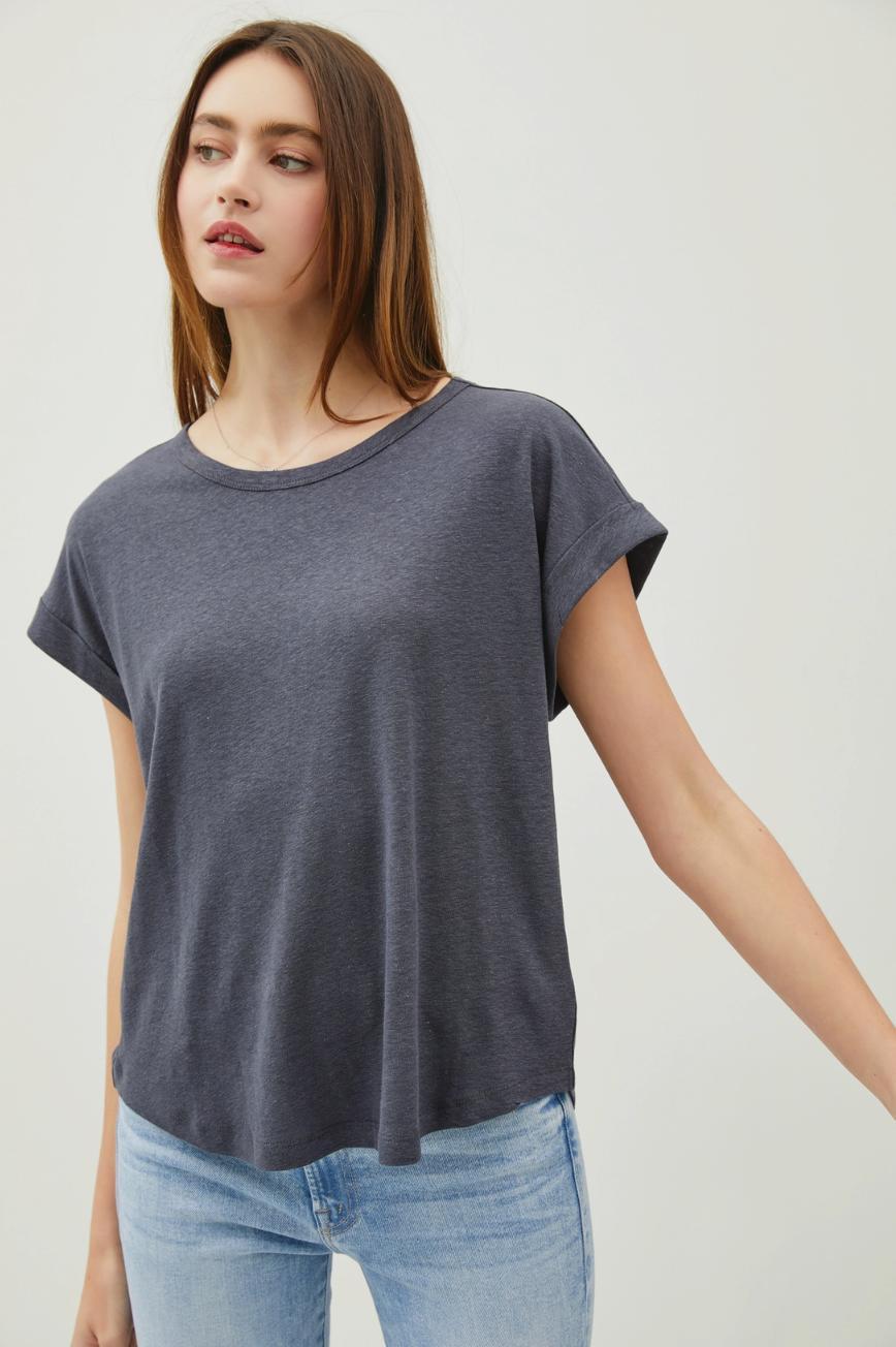 Raw Edge Detailed Linen Tee Product Image