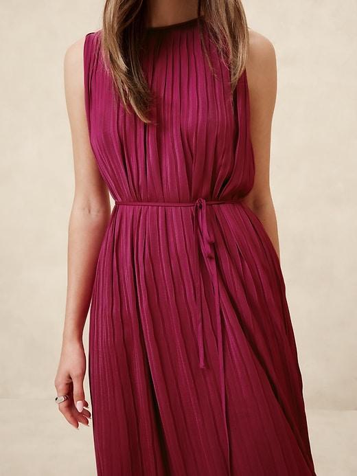 Crystal Pleated Midi Dress Product Image