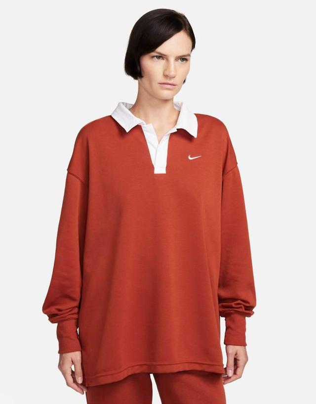 Women's Nike Sportswear Essential Oversized Long-Sleeve Polo Product Image