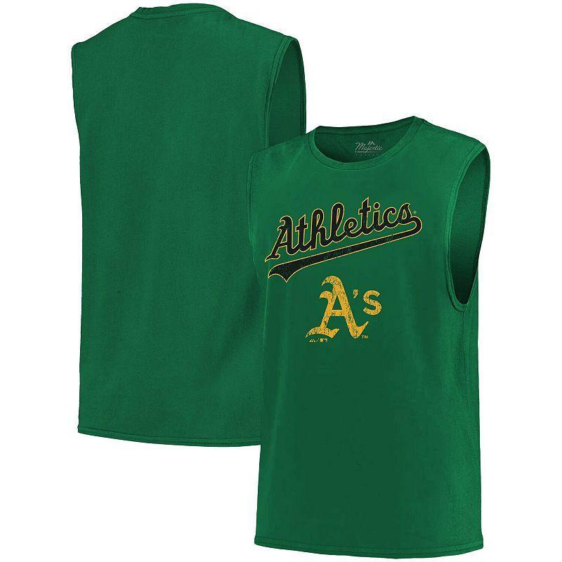 Mens Majestic Threads Oakland Athletics Softhand Muscle Tank Top Product Image