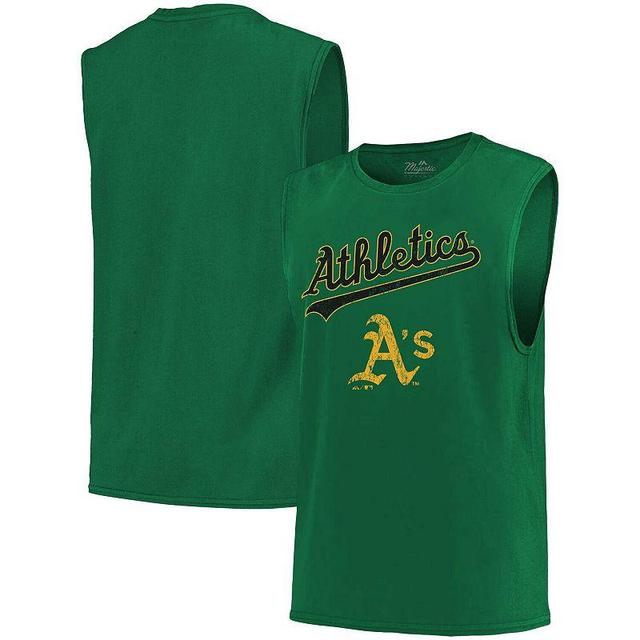 Mens Majestic Threads Oakland Athletics Softhand Muscle Tank Top Product Image