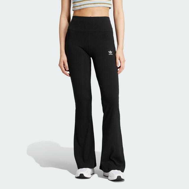 adidas Essentials Rib Flared Leggings Black L Womens Product Image