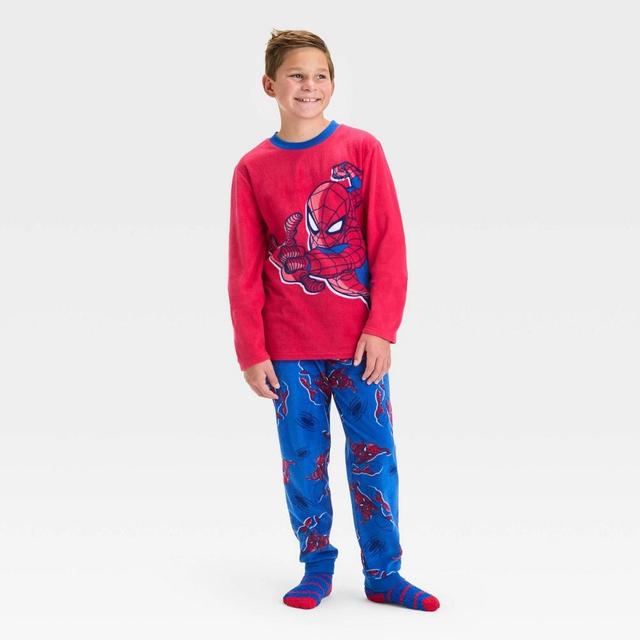 Boys Spider-Man 2pc Cozy Pajama Set and Socks - Red Product Image