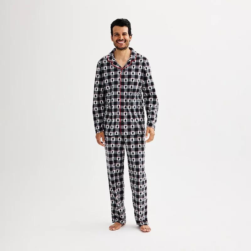 Mens Jammies For Your Families Fa La La Plaid Notch Pajama Top & Pajama Bottoms Set Product Image