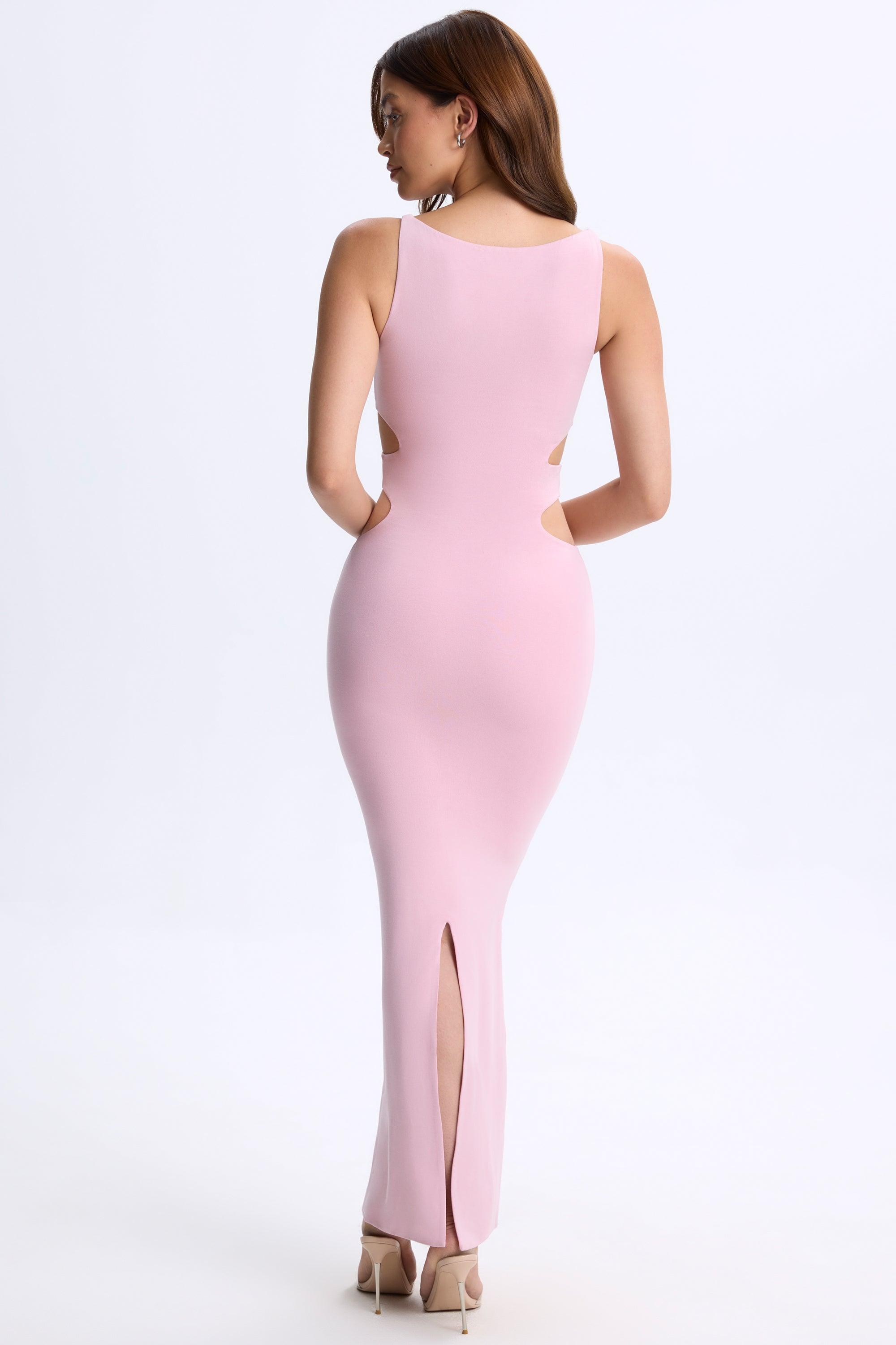 Plunge Cut-Out Maxi Dress in Blush Pink Female Product Image