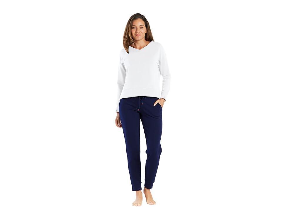 Helen Jon V-Neck Pullover (Navy) Women's Sweatshirt Product Image