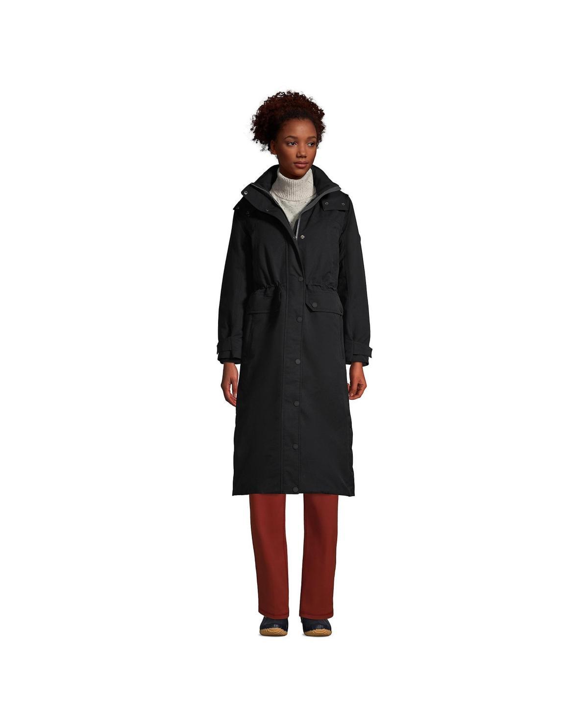 Petite Lands End Expedition Down Waterproof Long Winter Coat, Womens Dark Blue Product Image