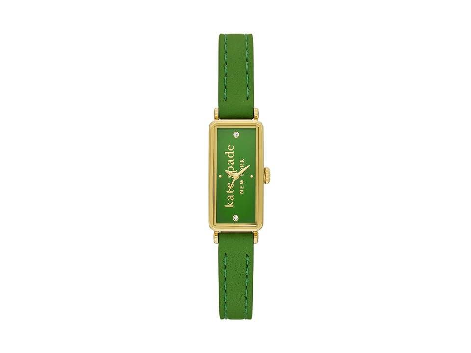 kate spade new york Womens Slim Rosedale Analog Green Leather Strap Watch Product Image