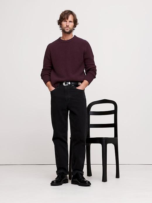 Ribbed Bouclé Crew-Neck Sweater Product Image