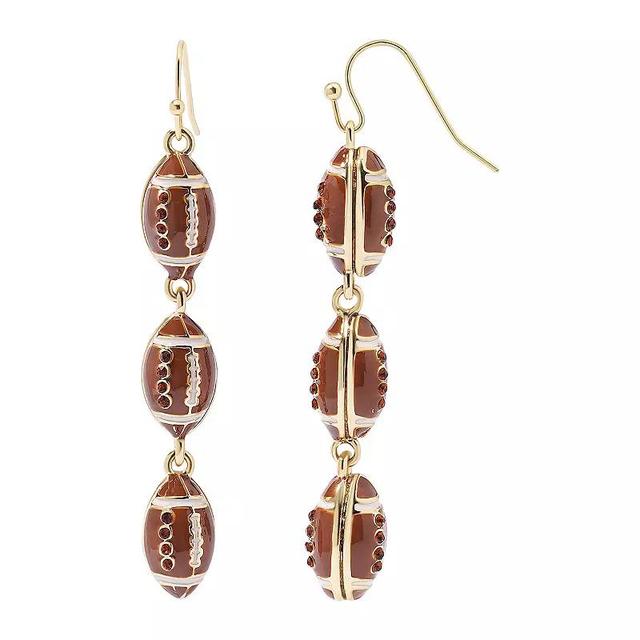 Celebrate Together Gold Tone Crystal Football Linear Drop Earrings, Womens, Brown Product Image