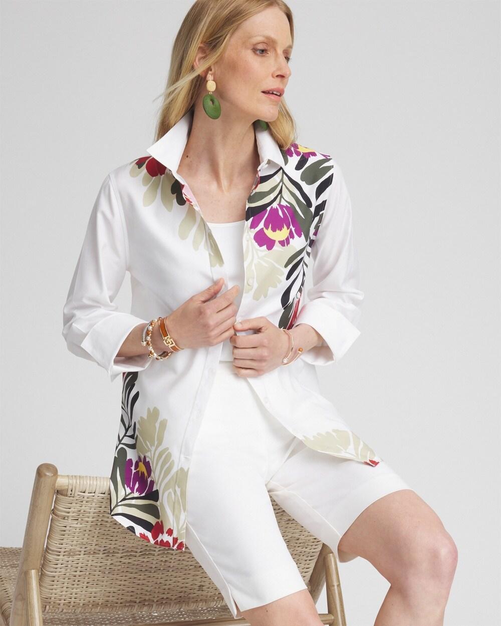 No Iron™ Stretch Placed Floral Shirt Product Image