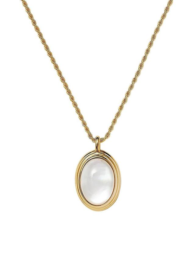 Womens Savi x Missoma 18K-Yellow-Gold Vermeil & Mother-Of-Pearl Pendant Necklace Product Image