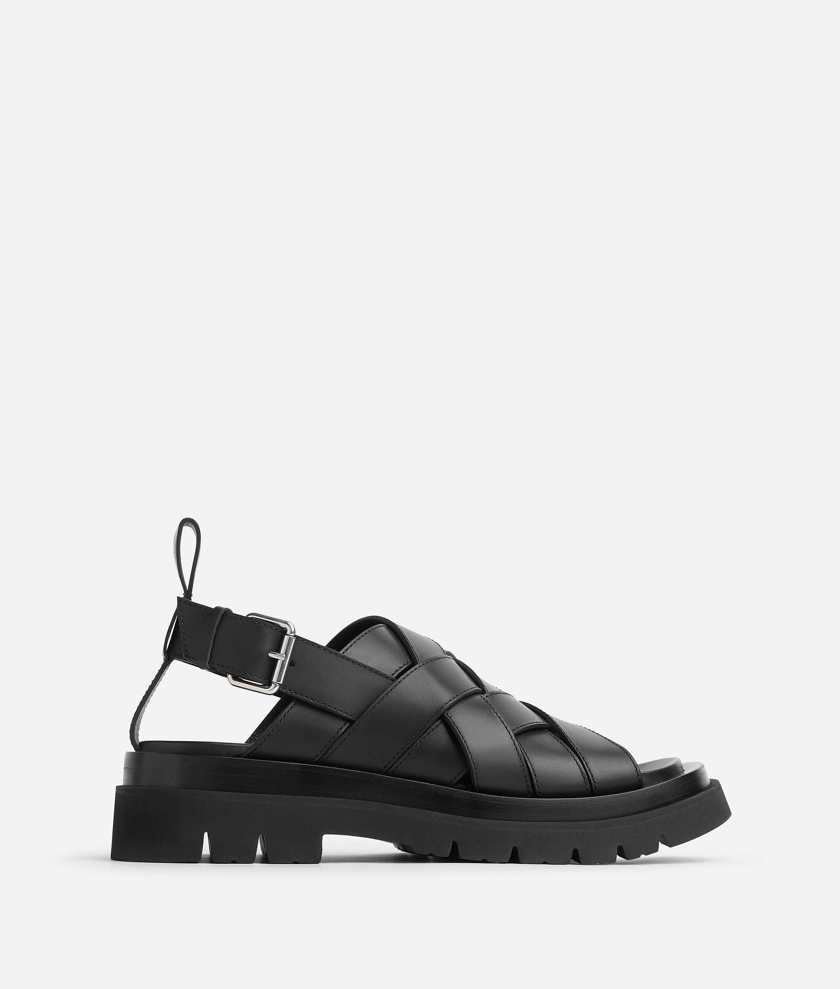 Men's Lug Strap Sandal in Black Product Image