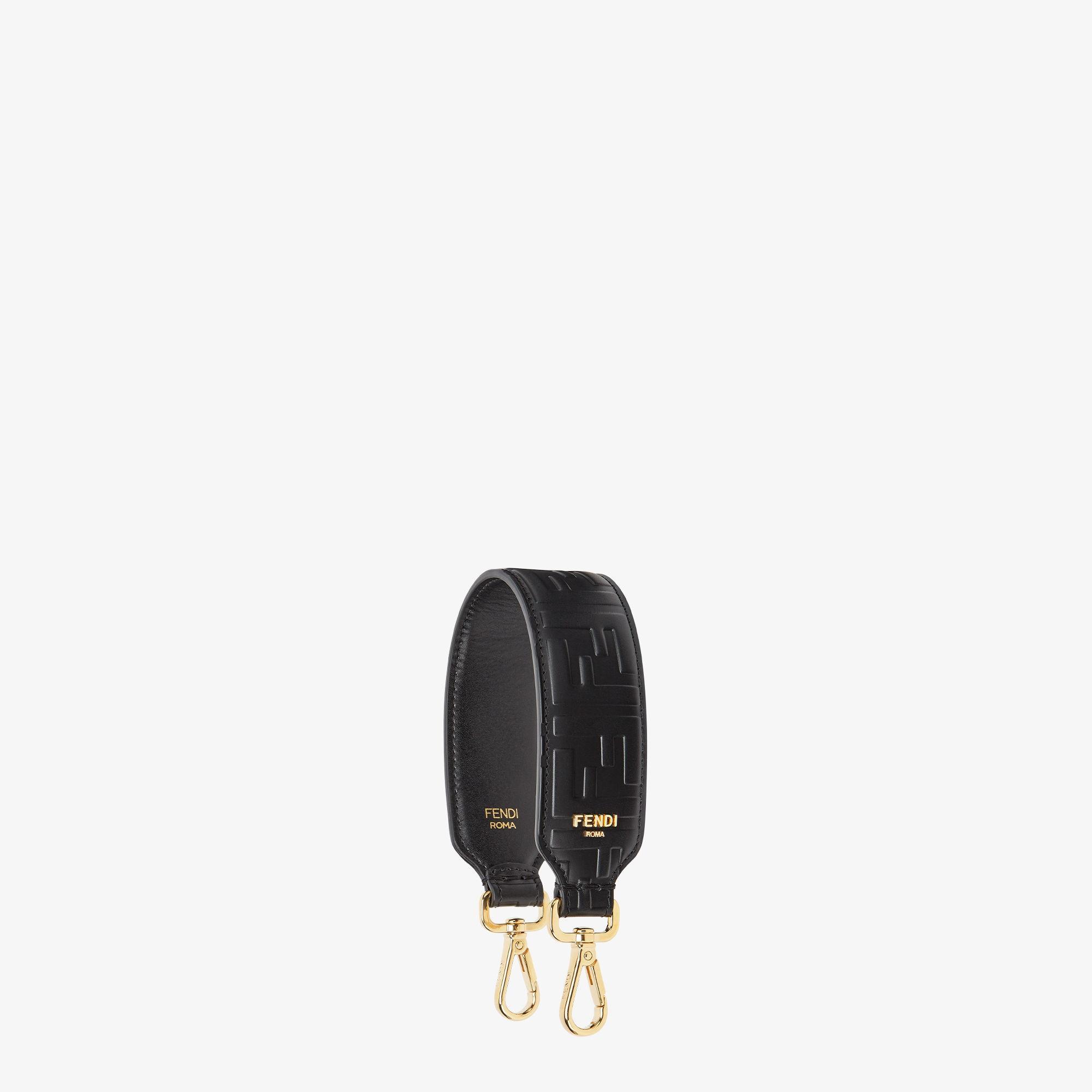 Mini Strap YouBlack leather shoulder strap Product Image