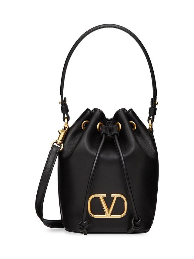 Womens Mini VLogo Signature Bucket Bag in Nappa Leather Product Image