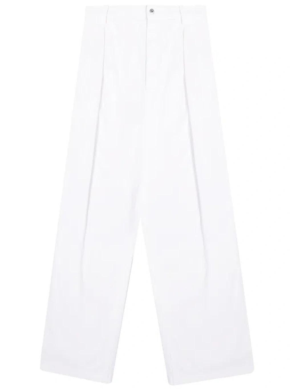 White Logo Patch Straight Leg Jeans For Women Product Image