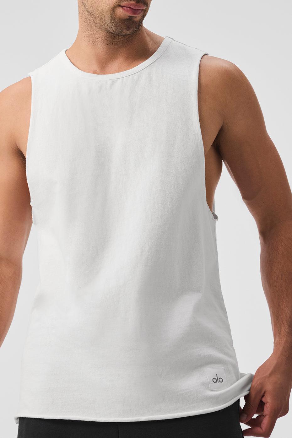 Society Raw Edge Tank - White Male Product Image