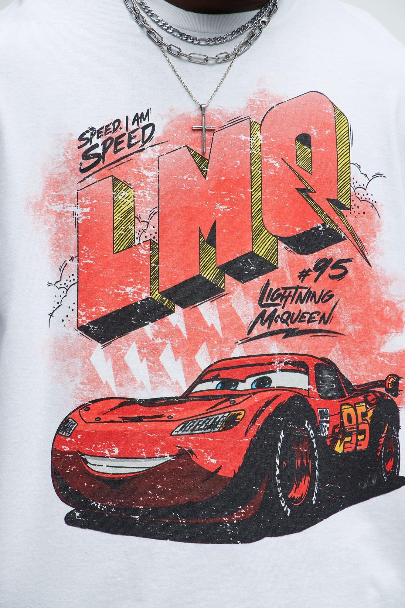 Disney Cars I Am Speed LMQ Oversized Short Sleeve Tee - White Product Image