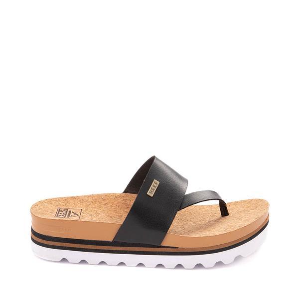 Womens Reef Cushion Sol Hi Sandal - Black / Tan Product Image