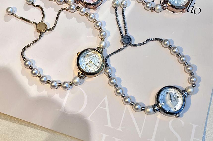 Faux Pearl Alloy Bracelet Watch Product Image