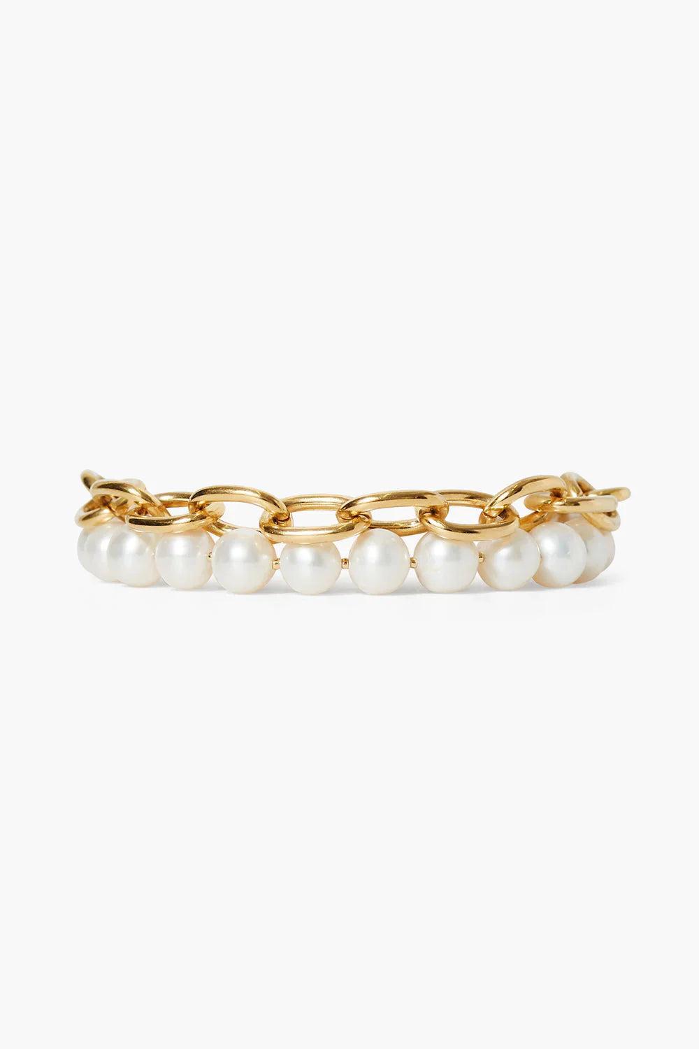 Chan Luu Esme Chain Bracelet in White Pearl Product Image