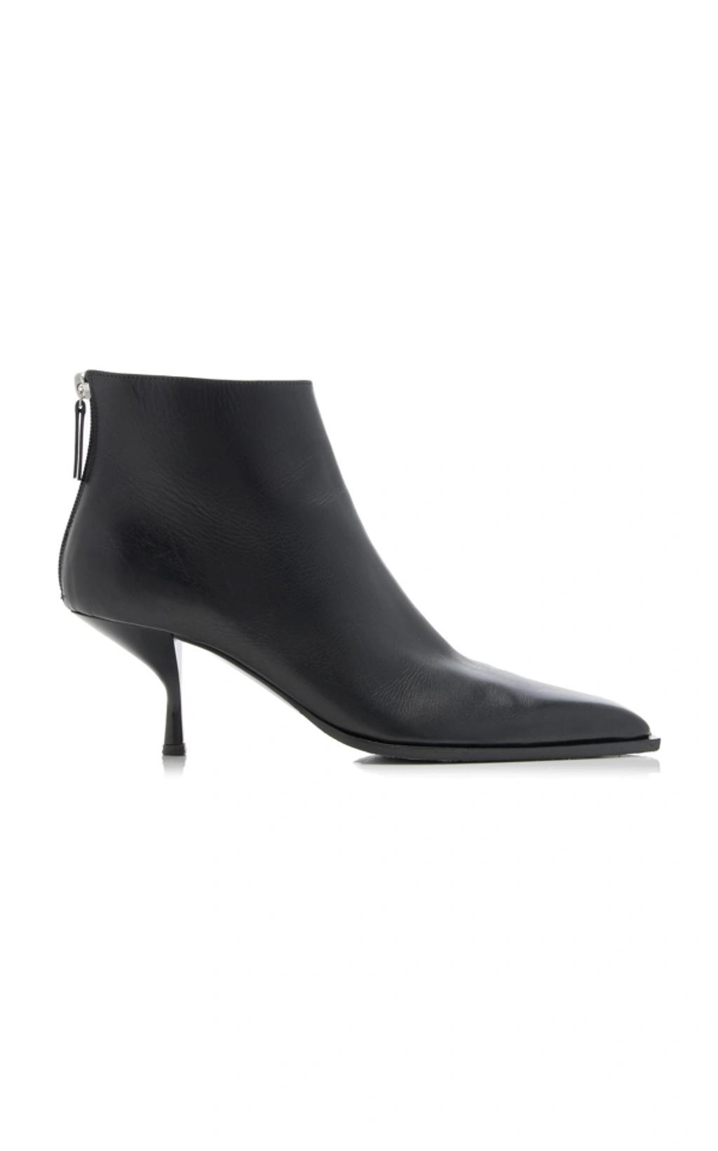 65mm Coco Leather Ankle Boots In Black Product Image