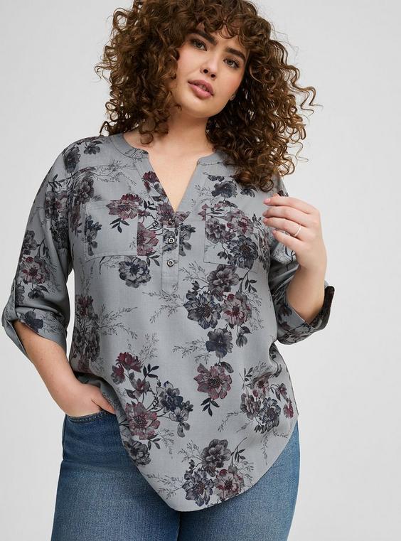 Harper Challis Pullover 3/4 Sleeve Blouse Product Image