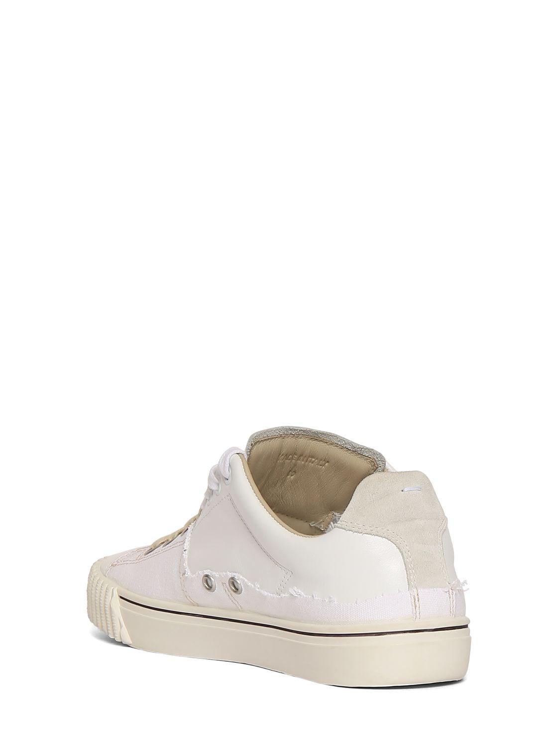 Evolution Canvas Leather Low-top Sneakers In White Product Image