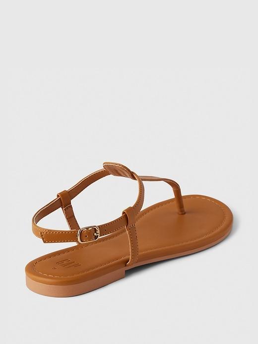 Vegan Leather T-Strap Sandals Product Image