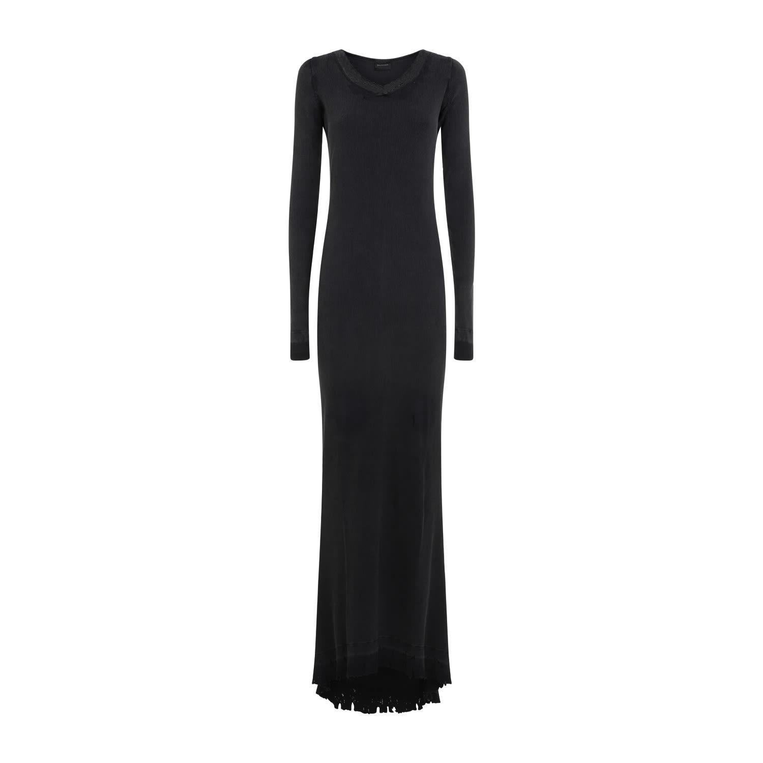 BALENCIAGA Lingerie Maxi Dress In Black Product Image