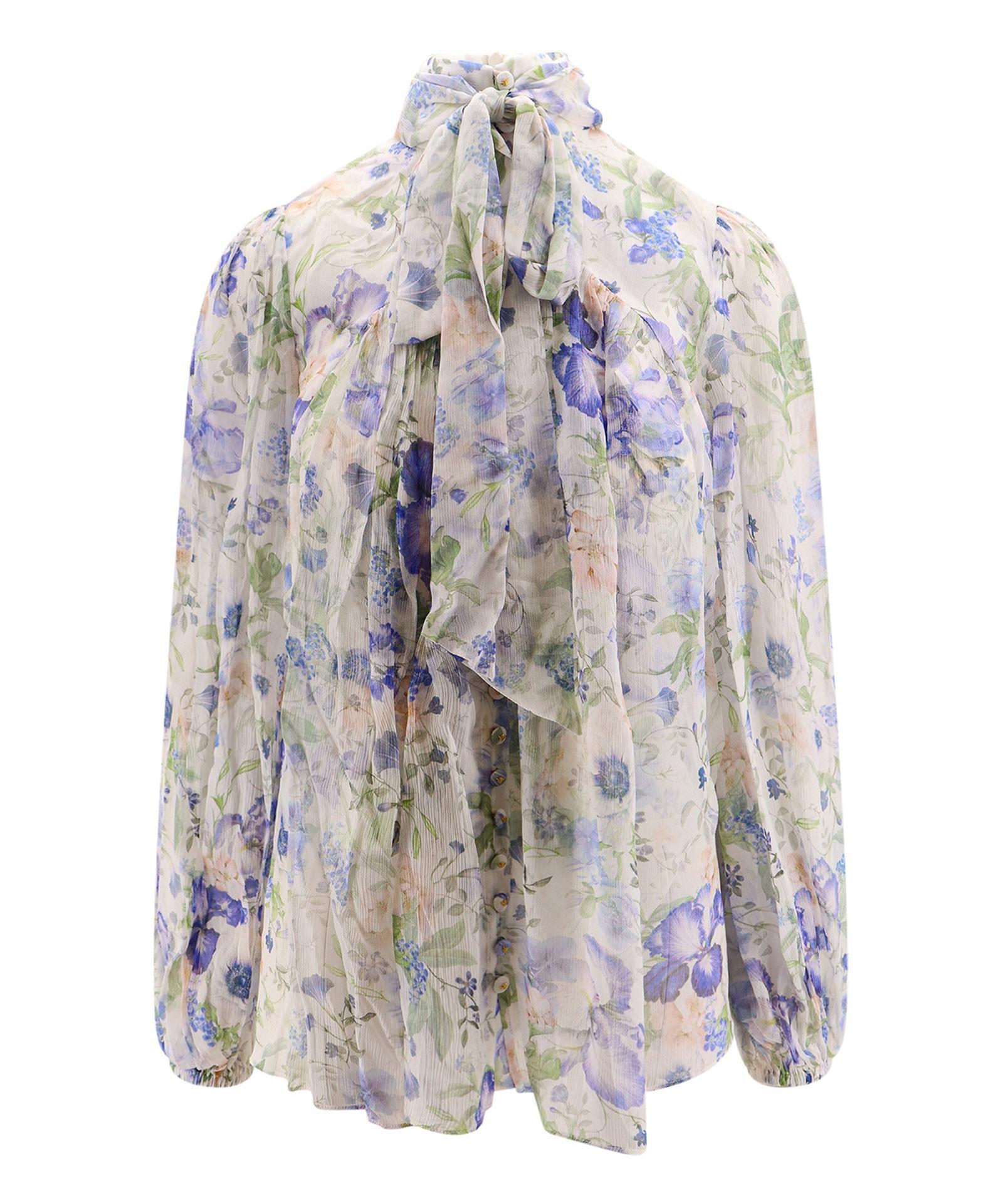 Viscose Top With Floral Print In Grey Product Image