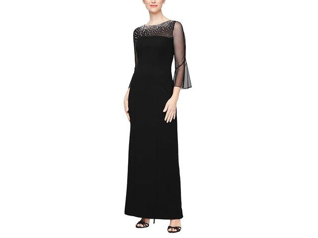 Alex Evenings Rhinestone Yoke Column Gown Product Image