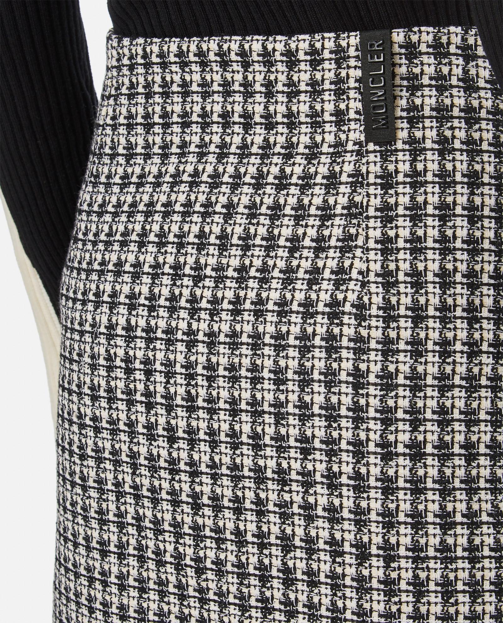 MONCLER Tweed A-line Skirt In Black Product Image