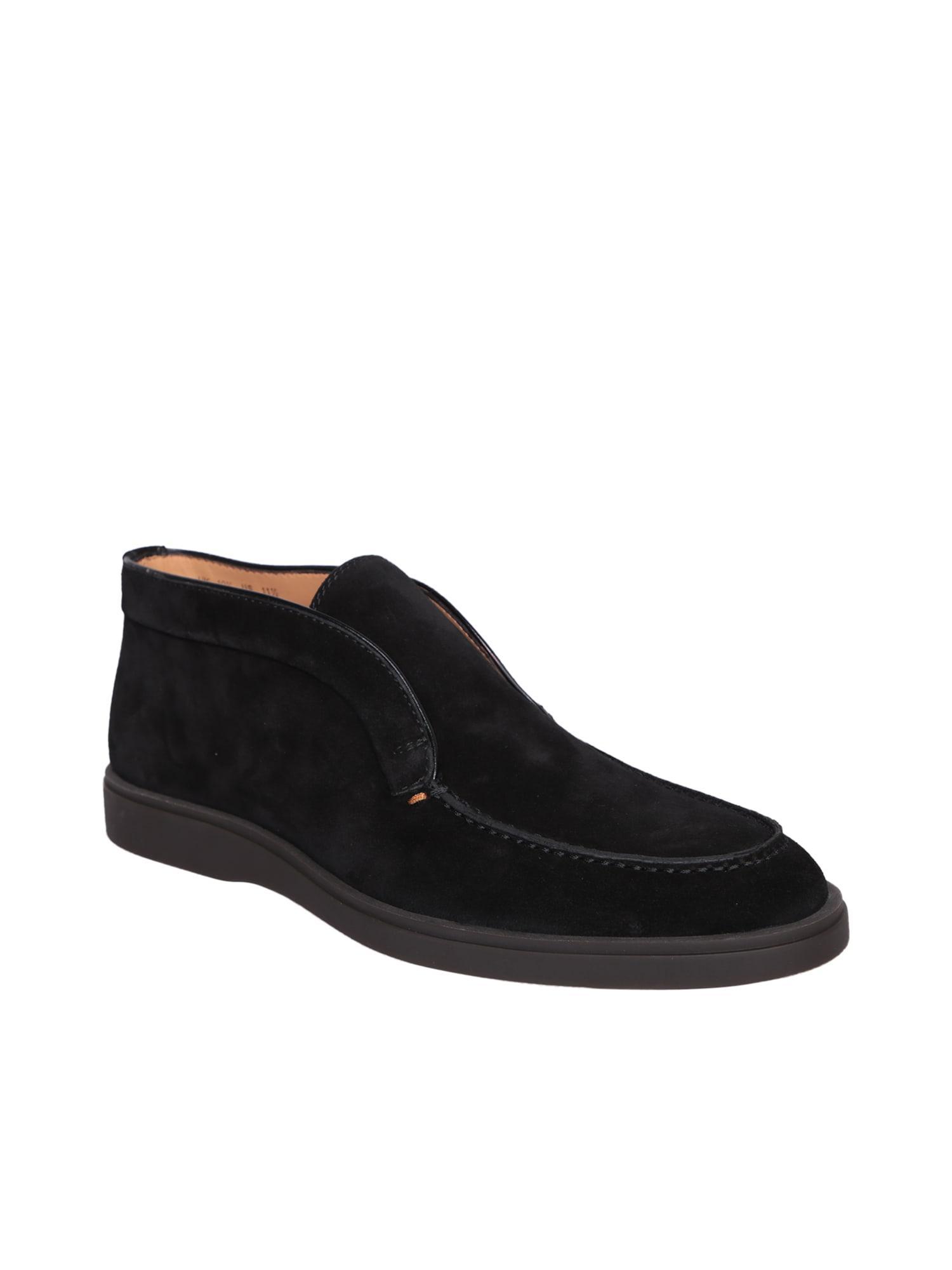 SANTONI Suede Black Ankle Boots Product Image