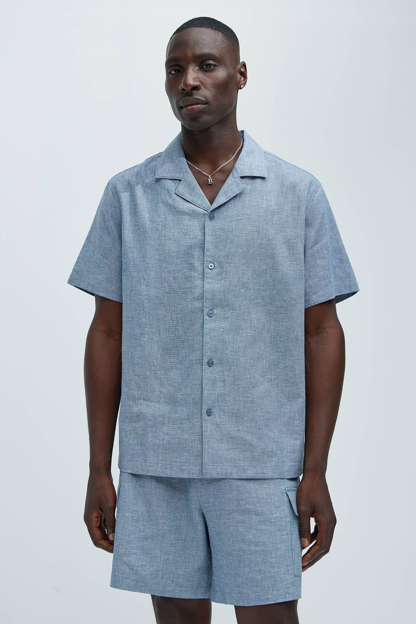 Bahamas Linen Shirt - Blue Product Image