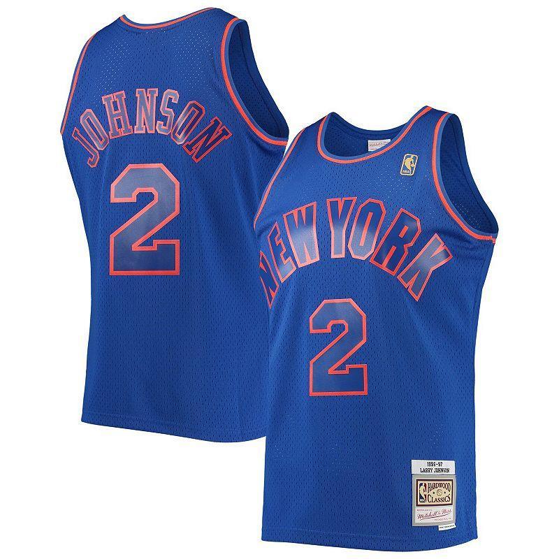 Mens Mitchell & Ness Larry Johnson New York Knicks 1996-97 Hardwood Classics Swingman Jersey Product Image