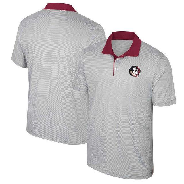 Mens Colosseum Gray Florida State Seminoles Big & Tall Tuck Striped Polo Product Image